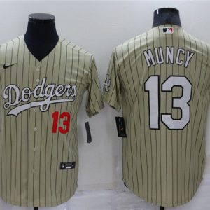 Los Angeles Dodgers #13 Max Muncy Cream Throwback Stitched Baseball Jersey