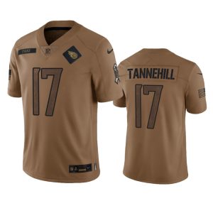Tennessee Titans #17 Ryan Tannehill 2023 Brown Salute To Service Stitched Jersey