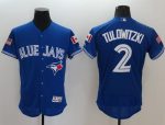 Blue Jays #2 Troy Tulowitzki Blue Fashion Stars Stripes Flexbase Authentic Stitched Jersey