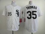 White Sox #35 Frank Thomas White W75th Anniversary Commemorative Patch Stitched Jersey