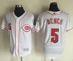 Reds #5 Johnny Bench White Flexbase Authentic Collection Stitched Jersey