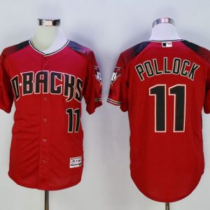 Diamondbacks #11 A. J. Pollock Red Brick New Cool Base Stitched Jersey