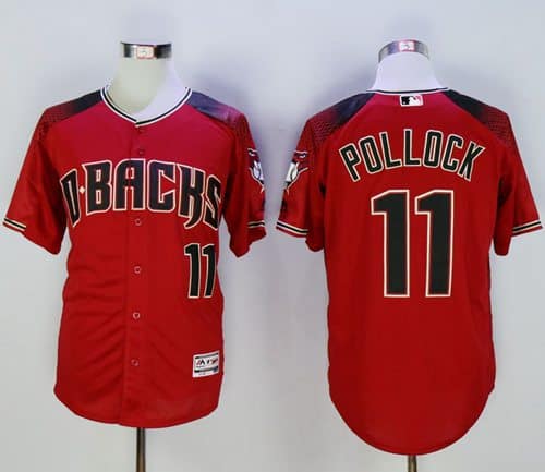 Diamondbacks #11 A. J. Pollock Red Brick New Cool Base Stitched Jersey