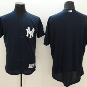 Yankees Blank Navy Blue Flexbase Authentic Collection Stitched Jersey