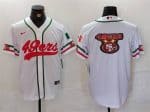 San Francisco 49ers Team Big Logo White With Patch Cool Base Stitched Jersey