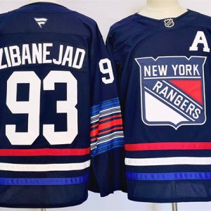 New York Rangers #93 Mika Zibanejad Navy 2024-25 Stitched Jersey