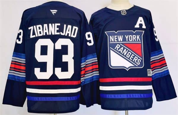 New York Rangers #93 Mika Zibanejad Navy 2024-25 Stitched Jersey