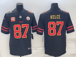 Kansas City Chiefs #87 Travis Kelce Black Red Gold 4-Star C Patch Vapor Untouchable Limited Stitched Jersey