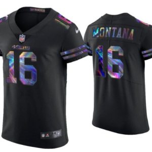 San Francisco 49ers #16 Joe Montana Black Stitched Football Jersey