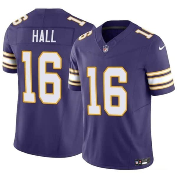 Minnesota Vikings #16 Jaren Hall Purple 2023 F.U.S.E. Vapor Untouchable Throwback Limited Stitched Jersey