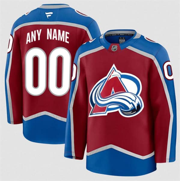 Colorado Avalanche Custom Burgundy 2024-25 Home Stitched Jersey