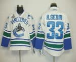 Canucks 2011 Stanley Cup Finals #33 Henrik Sedin White Stitched Jersey