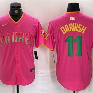 San Diego Padres #11 Yu Darvish Pink Cool Base Stitched Jersey