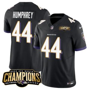 Baltimore Ravens #44 Marlon Humphrey Black 2023 F.U.S.E. AFC North Champions Vapor Limited Stitched Jersey
