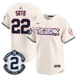 New York Yankees #22 Juan Soto Cream The Bronx Graffiti V2 Vapor Limited Stitched Jersey