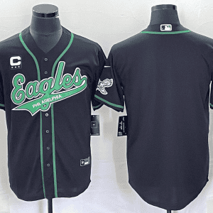 Philadelphia Eagles Blank Black With C Patch Cool Base Stitched Jersey