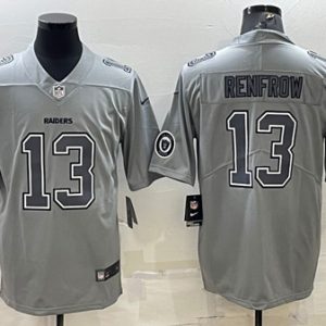 Las Vegas Raiders #13 Hunter Renfrow Gray Atmosphere Fashion With Patch Stitched Jersey