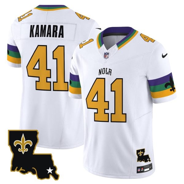 New Orleans Saints #41 Alvin Kamara White 2024 F.U.S.E. Vapor Limited Stitched Jersey