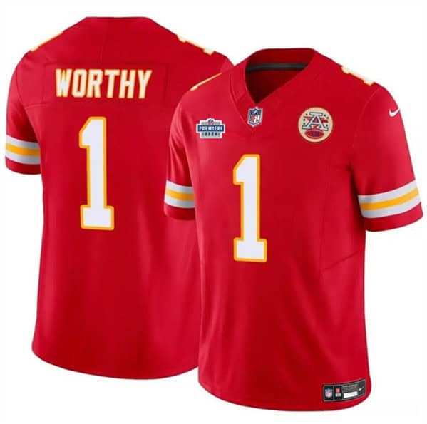 Kansas City Chiefs #1 Xavier Worthy Red 2024 F.U.S.E. With Draft Patch Vapor Untouchable Limited Stitched Jersey