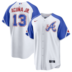 Atlanta Braves #13 Ronald Acuna Jr. White 2023 City Connect Cool Base Stitched Jersey
