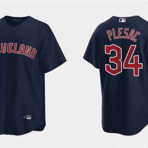 Cleveland Guardians #34 Zach Plesac Navy Cool Base Stitched Jersey