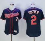 Twins #2 Brian Dozier Navy Blue Flexbase Authentic Collection Stitched Jersey