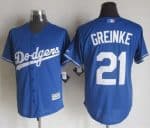 Dodgers #21 Zack Greinke Blue New Cool Base Stitched Jersey