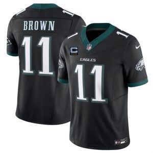 Philadelphia Eagles #11 A.J. Brown Black 2025 F.U.S.E. With 3-Star C Patch Vapor Untouchable Limited Stitched Jersey