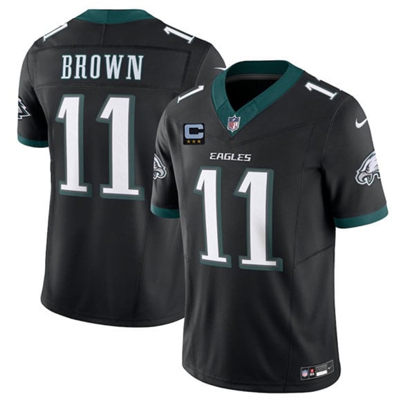 Philadelphia Eagles #11 A.J. Brown Black 2025 F.U.S.E. With 3-Star C Patch Vapor Untouchable Limited Stitched Jersey