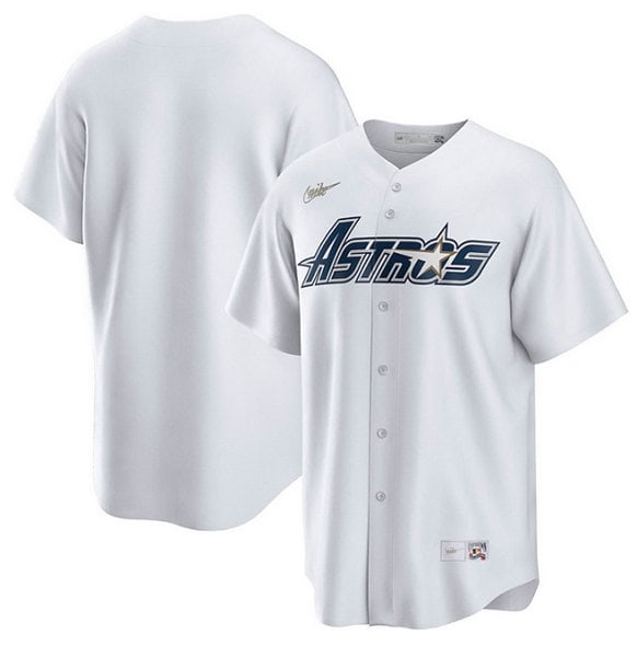 Houston Astros White Gold Star Cooperstown Stitched Jersey