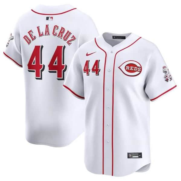 Cincinnati Reds #44 Elly De La Cruz White Home Limited Stitched Jersey