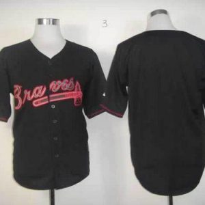 Braves Blank Black Fashion Stitched Jersey