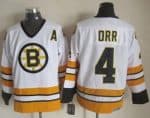 Bruins #4 Bobby Orr White Yellow CCM Throwback Stitched Jersey