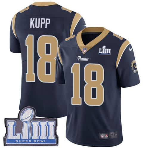 Los Angeles Rams #18 Cooper Kupp Navy Blue Super Bowl LIII Vapor Untouchable Limited Stitched Jersey