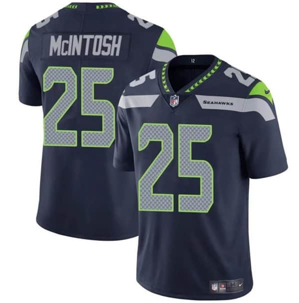 Seattle Seahawks #25 Kenny McIntosh Navy Vapor Limited Stitched Jersey