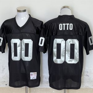 Las Vegas Raiders #00 Jim Otto Black Throwback Stitched Jersey