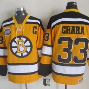 Bruins #33 Zdeno Chara Yellow Winter Classic CCM Throwback Stitched Jersey