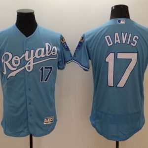 Royals #17 Wade Davis Light Blue Flexbase Authentic Collection Stitched Jersey