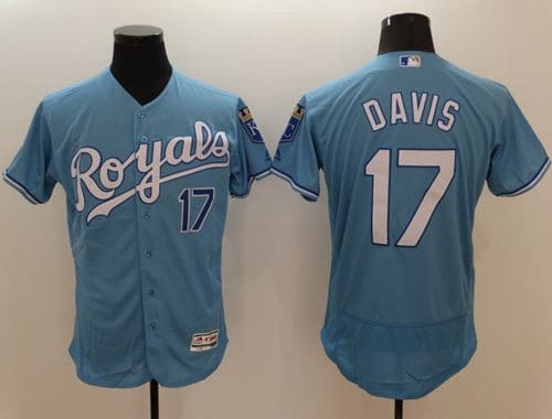 Royals #17 Wade Davis Light Blue Flexbase Authentic Collection Stitched Jersey