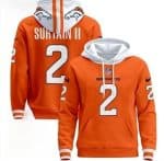 Denver Broncos #2 Pat Surtain II Orange Pullover Hoodie