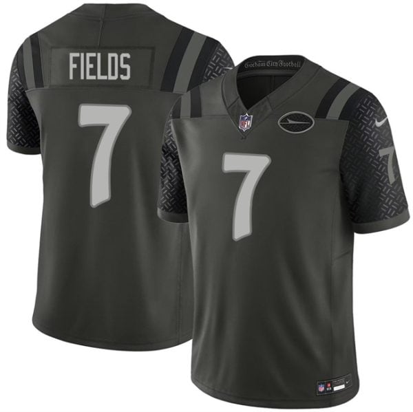 New York Jets #7 Justin Fields Black 2025 F.U.S.E. ¡°Rivalries¡± Vapor Limited Football Stitched Jersey