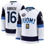 Finland #16 Aleksander Barkov White 2025 4 Nations Face-Off Premium Stitched Jersey