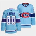Montreal Canadiens Custom Blue 2022-23 Reverse Retro Stitched Jersey