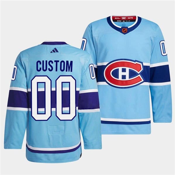 Montreal Canadiens Custom Blue 2022-23 Reverse Retro Stitched Jersey