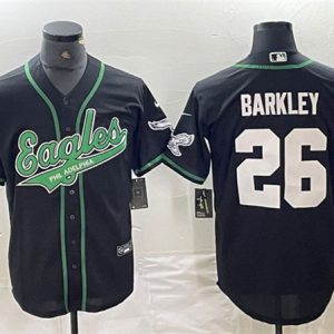 Philadelphia Eagles #26 Saquon Barkley Black Cool Base Stitched Jersey