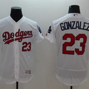 Dodgers #23 Adrian Gonzalez White Fashion Stars Stripes Flexbase Authentic Stitched Jersey