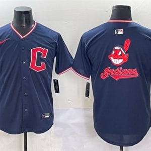 Cleveland Guardians Team Big Logo Navy 2025 Alternate Limited Stitched Jersey