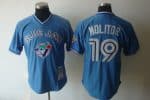Mitchell And Ness Blue Jays #19 Paul Molitor Blue Stitched Jersey