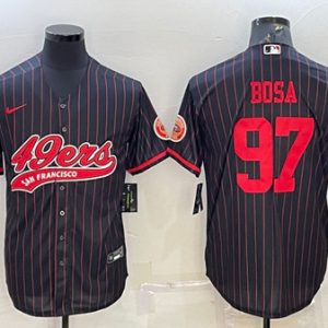 San Francisco 49ers #97 Nick Bosa Black Cool Base Stitched Baseball Jersey