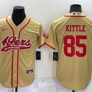 San Francisco 49ers #85 George Kittle Gold Cool Base Stitched Baseball Jersey